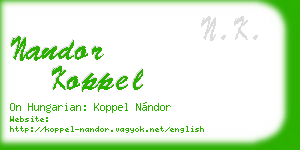 nandor koppel business card